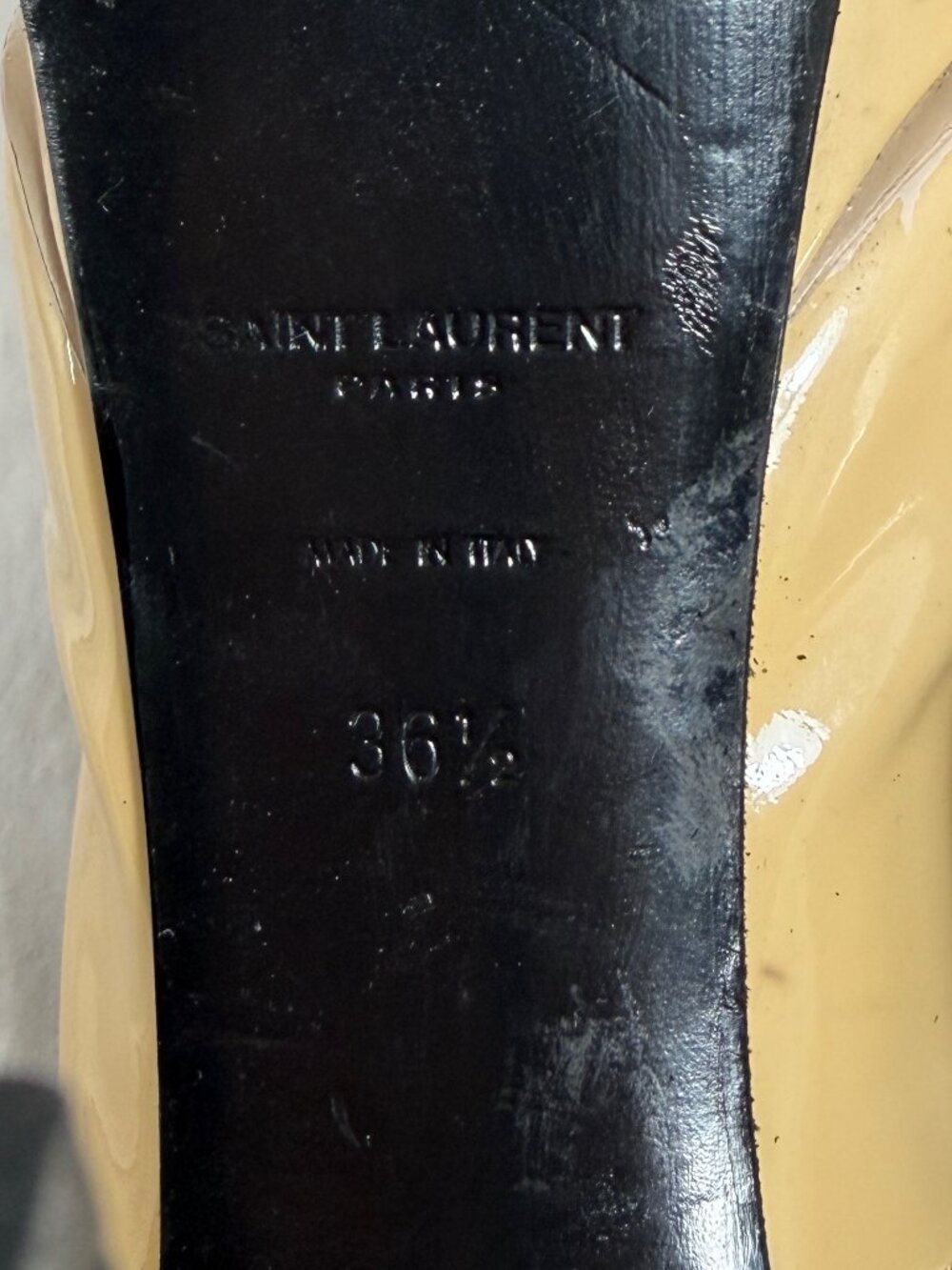 Saint Laurent Janis 105 Patent Leather Platform Pumps Nude REPAIR DYE PROJECT - Picture 13 of 13